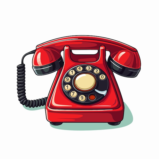 Modern Telephone Vector Illustration on White Background