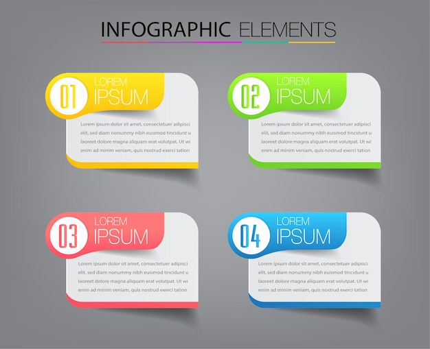 modern text box template infographics banner