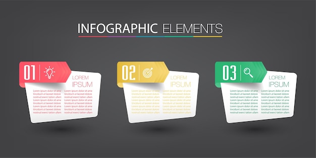 modern text box template infographics banner