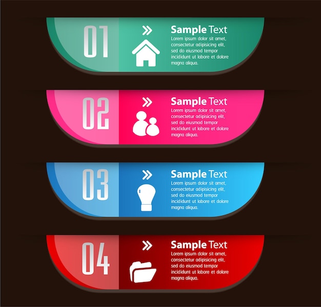 modern text box template, infographics banner