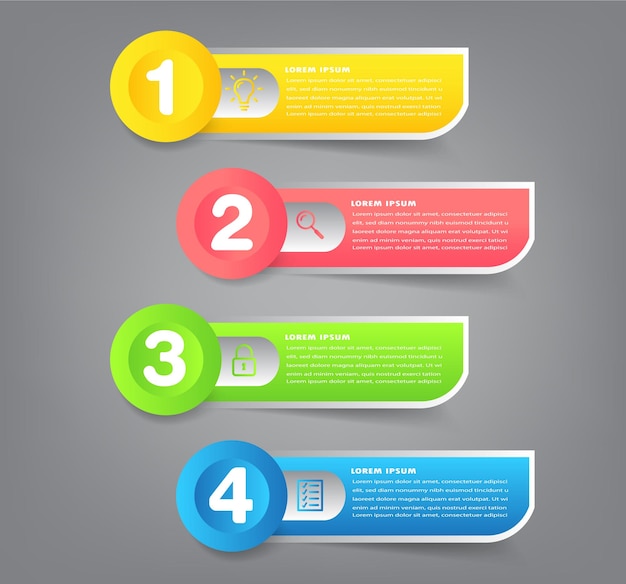 modern text box template, infographics banner