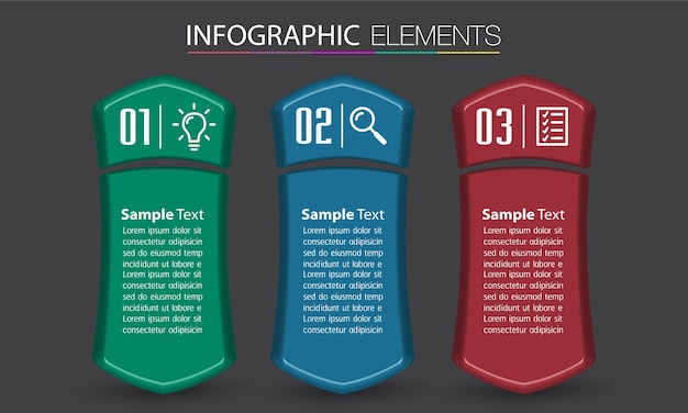 modern text box template, infographics banner