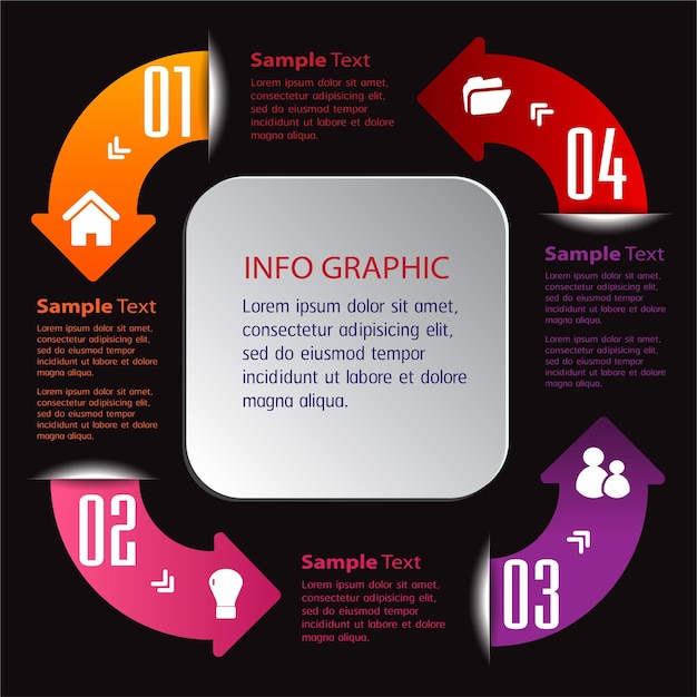 modern text box template, infographics banner