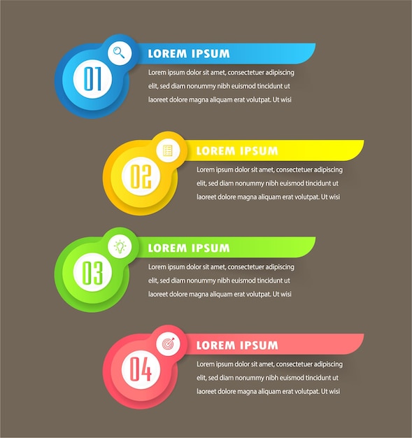 modern text box template, infographics banner