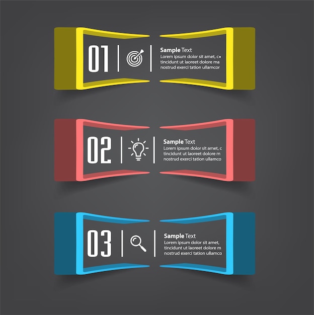 modern text box template, infographics banner