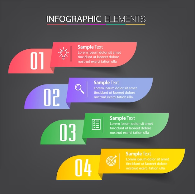 modern text box template infographics banner