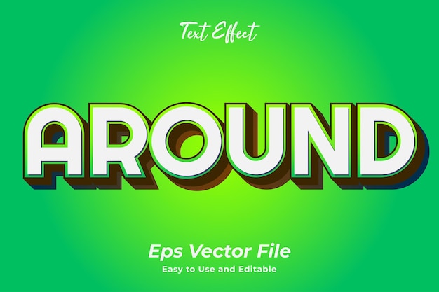 Modern text effect Around Editable and easy to use Premium vector