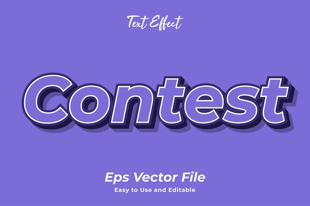 Modern text effect Contest Editable and easy to use Premium vector