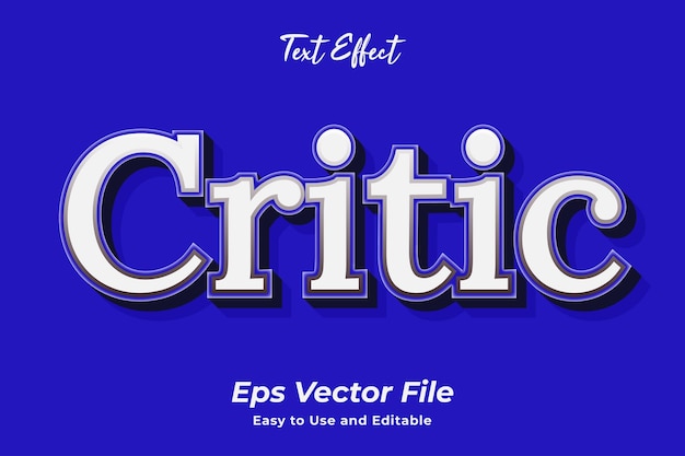 Modern text effect Critic Editable and easy to use Premium vector