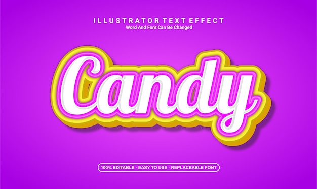 Modern text effect design, candy