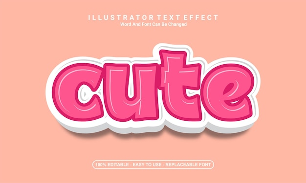 Modern text effect design cute