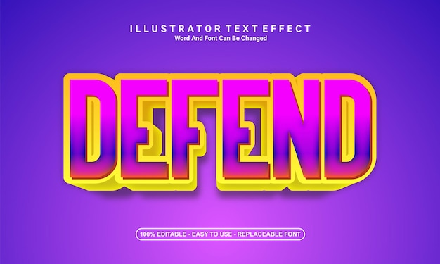 Modern text effect design defend