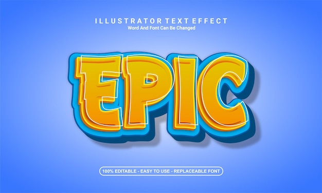 Modern text effect design, epic