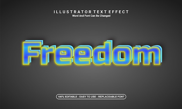 Modern text effect design, freedom