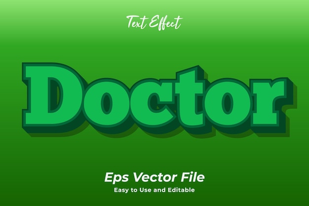 Modern text effect Doctor Editable and easy to use Premium vector