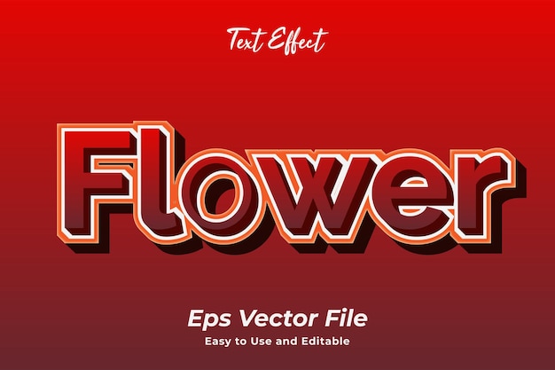 Modern text effect Flower Editable and easy to use Premium vector