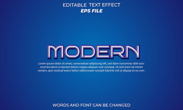 modern text effect font editable typography 3d text