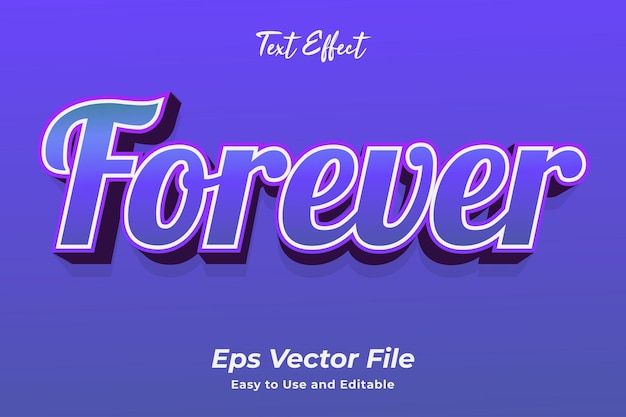 Modern text effect Forever Editable and easy to use Premium vector