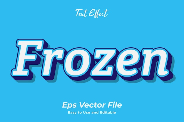 Modern text effect Frozen Editable and easy to use Premium vector