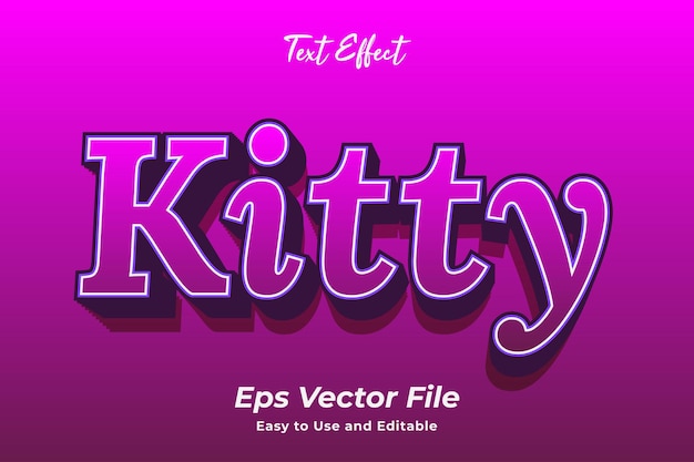 Modern text effect Kitty Easy to use and editable Premium vector