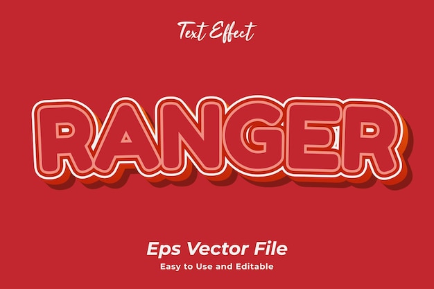 Modern text effect Ranger Editable and easy to use Premium vector