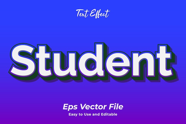 Modern text effect Student Editable and easy to use Premium vector