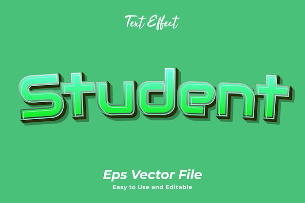 Modern text effect Student Editable and easy to use Premium vector