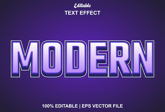 Modern text effect with purple color editable