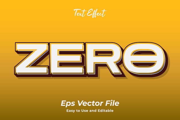 Modern text effect Zero Editable and easy to use Premium vector