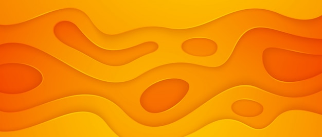 Modern textured wavy orange background design in 3D style.