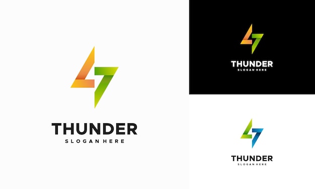 Modern Thunder Lightning logo designs concept vector, Electricity logo template symbol icon