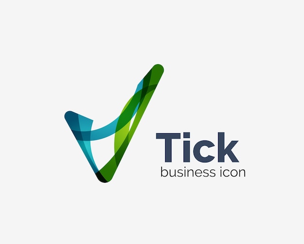 Modern tick abstract wave logo design