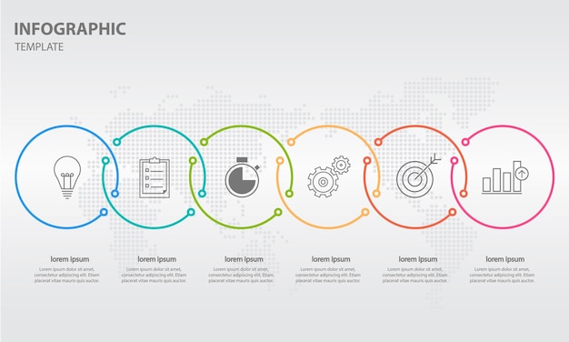 Modern timeline infographic 6 options