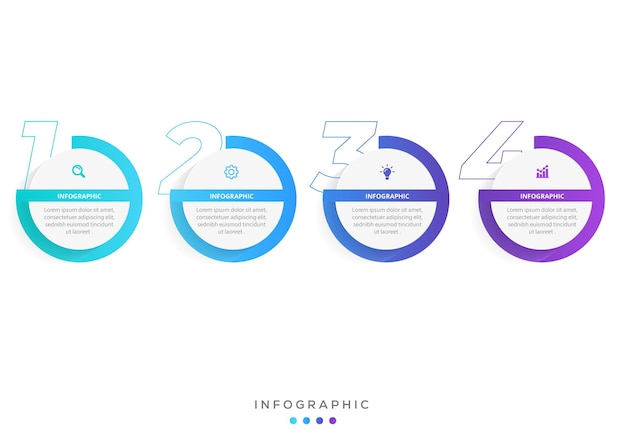 Modern timeline infographic template 4 steps