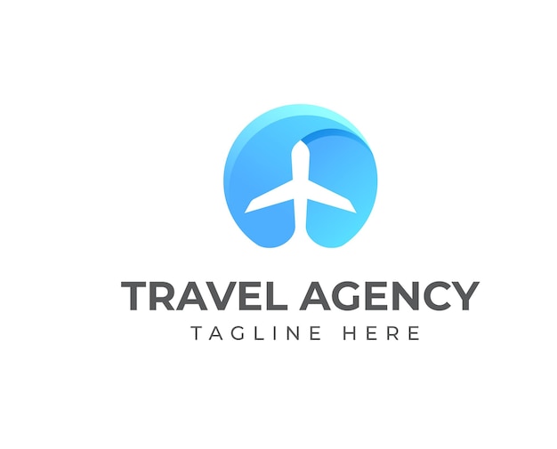 Modern travel agency logo with circle shape