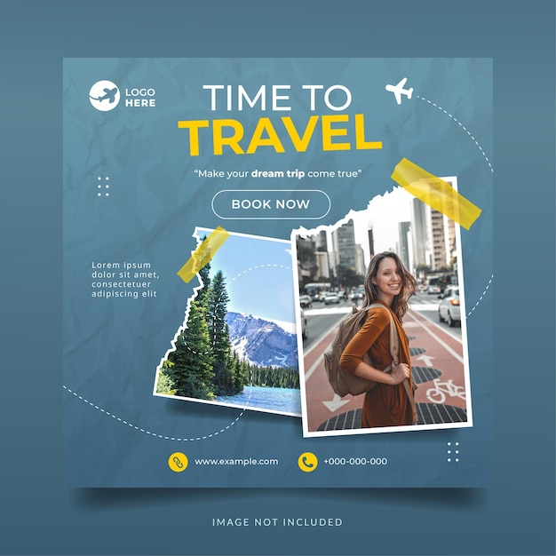 Modern Travel Banner for Holiday Social Media Post