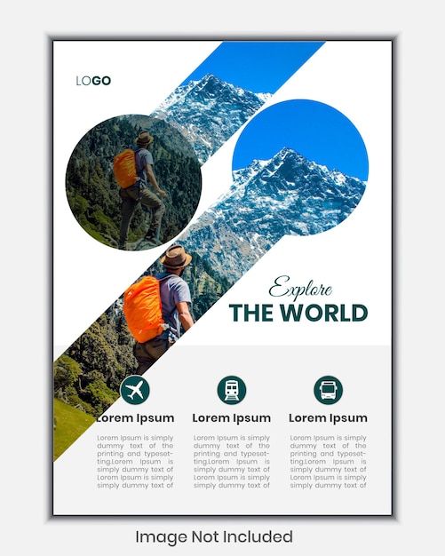 Vector modern travel flyer design template