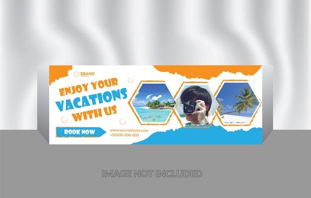 Modern travel and tourism Facebook cover template design