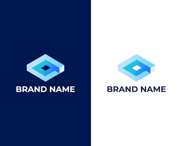 Modern Trendy 3d Letter B isometric logo icon