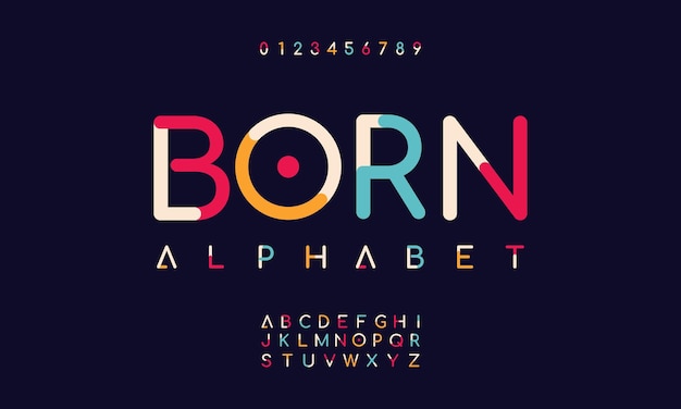 Modern trendy rounded urban alphabet Lettering vector abc sans serif typeface