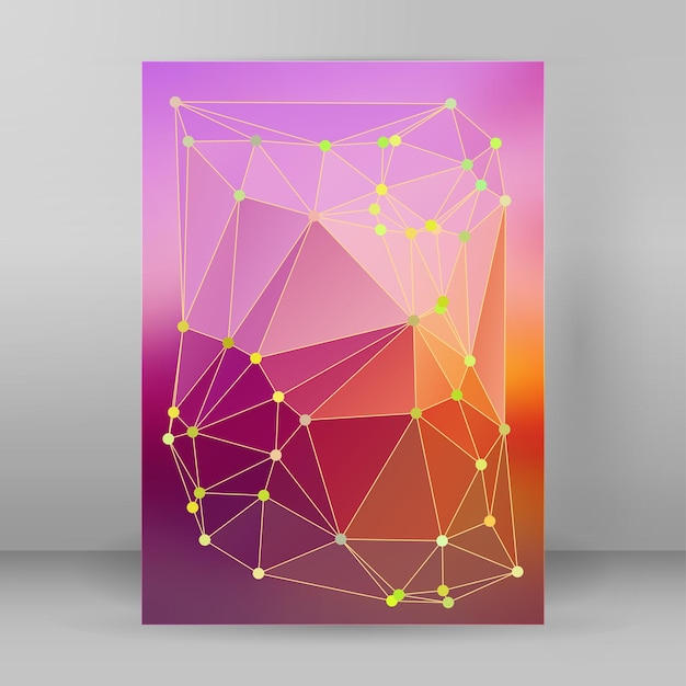 Modern triangle background 3d effect cover page brochure A4 format25