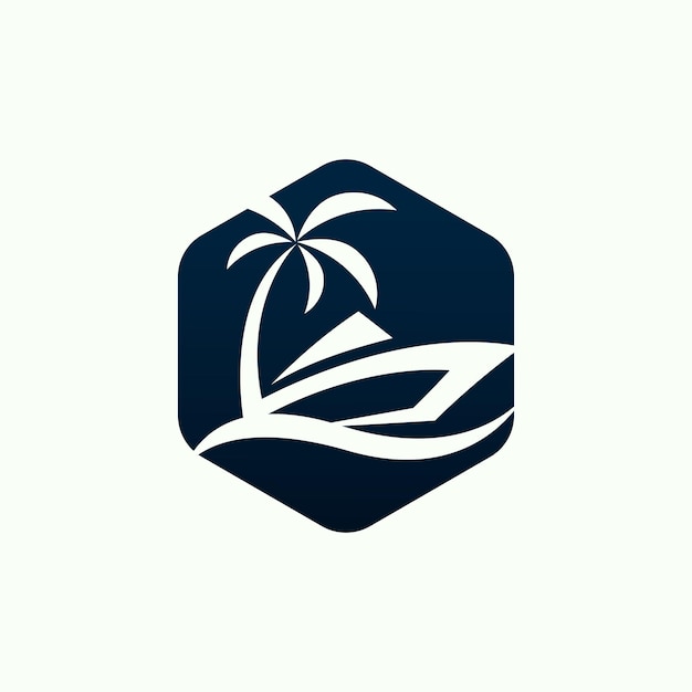 Modern tropical boating logo illustration design