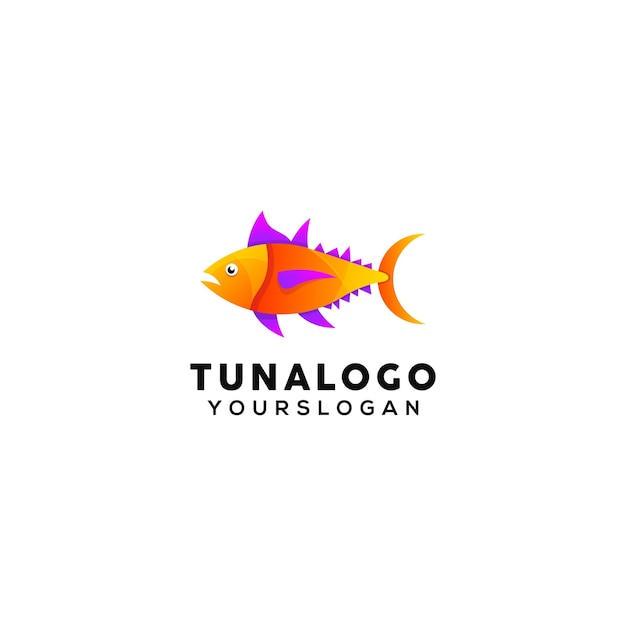 Modern tuna colorful logo design template