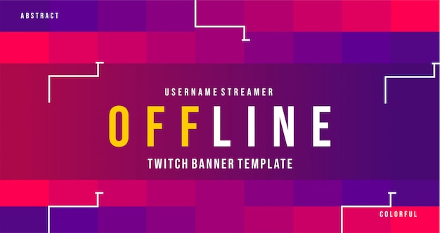 Vector modern twitch offline banner with colorful style