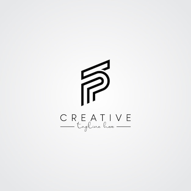 Vector modern unique artistic letter fp pf logo design initial based letter logo vector