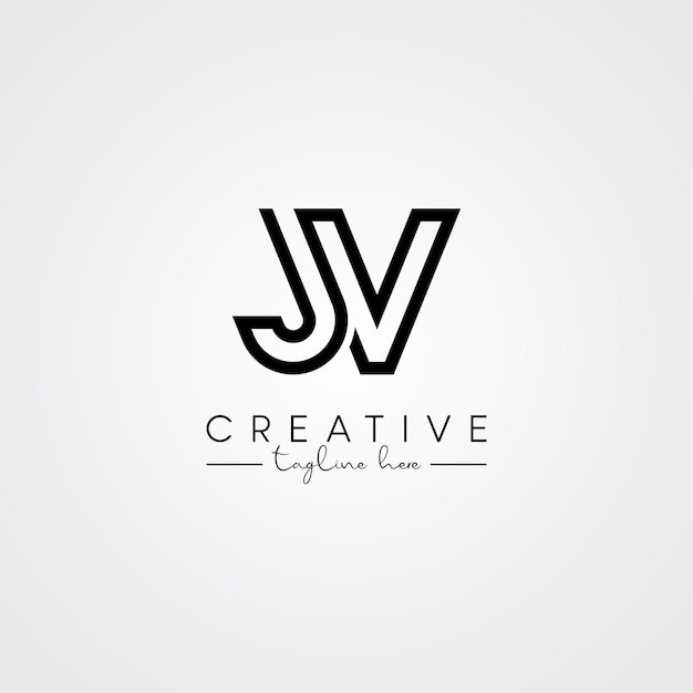 Vector modern unique artistic letter jv vj logo design initial based letter icon logo