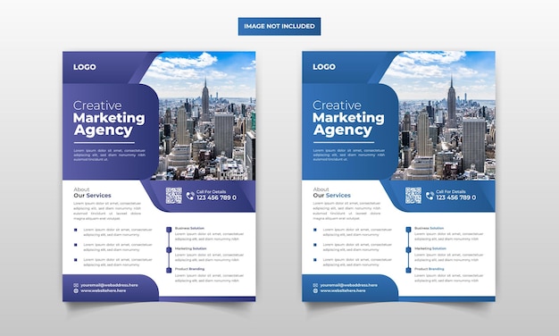 Modern unique business flyer design template