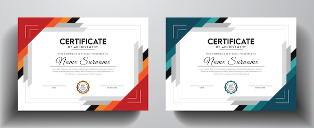 Modern and unique corporate certificate template with award badge