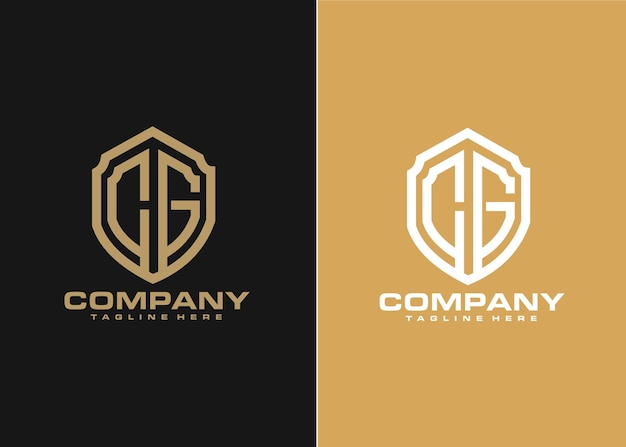 modern unique corporate cg letter logo design templete