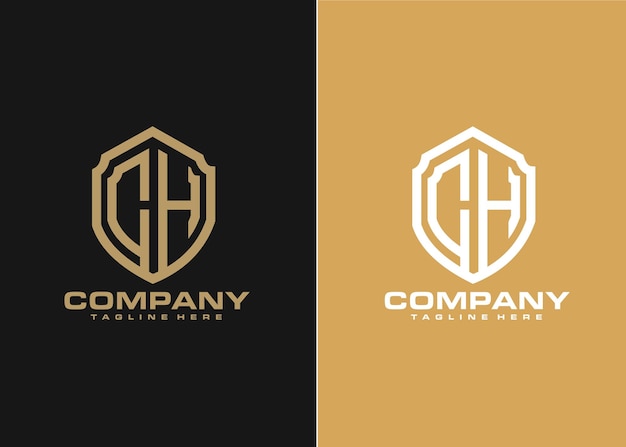 modern unique corporate ch letter logo design templete